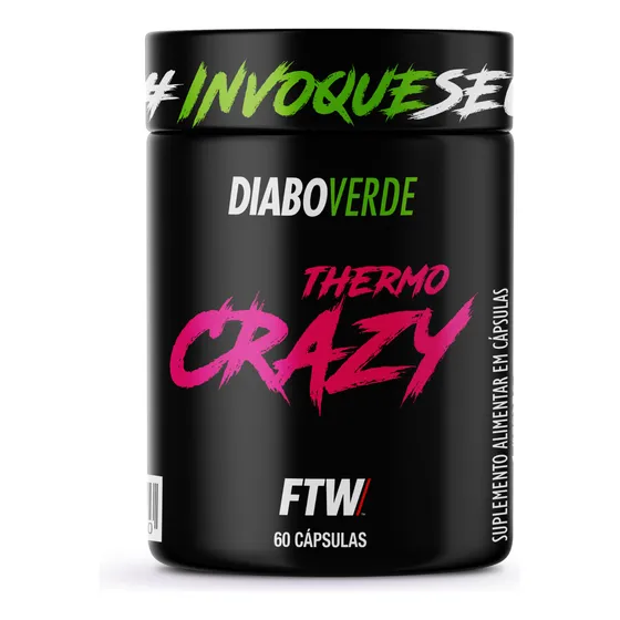 Termogênico Thermo Crazy Pote 60 cáps FTW - DIABO VERDE