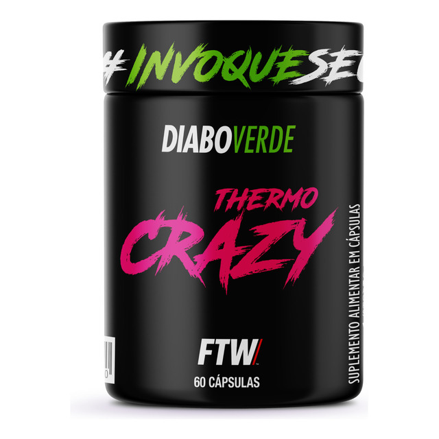 Termogênico Thermo Crazy Pote 60 Cáps Ftw - Diabo Verde Termogênico Thermo Crazy Pote 60 Cáps Ftw - Diabo Verde