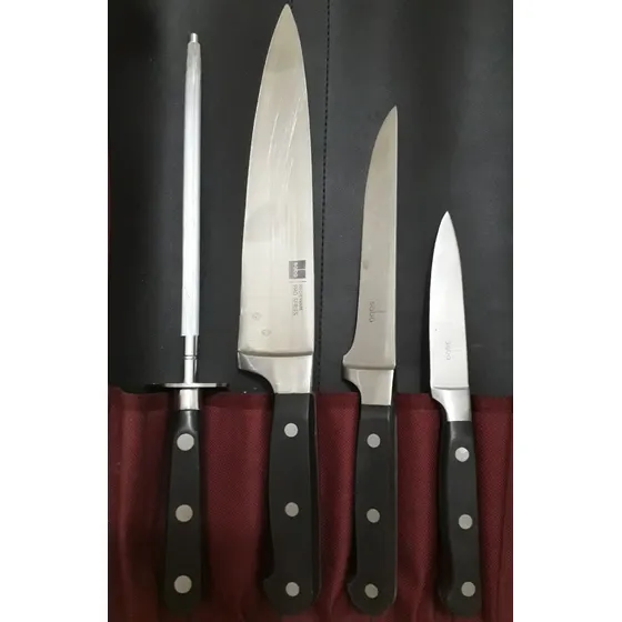 Set De Cuchillos Y Chaira Saba Con Estuche De Blasi