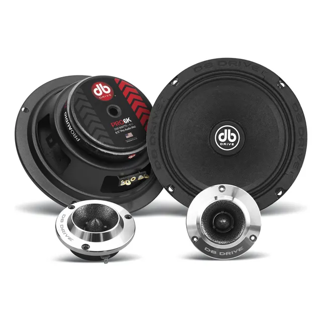 Set De Medios Rangos Para Automóvil DB Drive PRO6K Elite PRO Audio Series 6.5 Pulgadas 500 Watts Máximo 225 Watts RMS 4 Ohms Open Show Color Negro