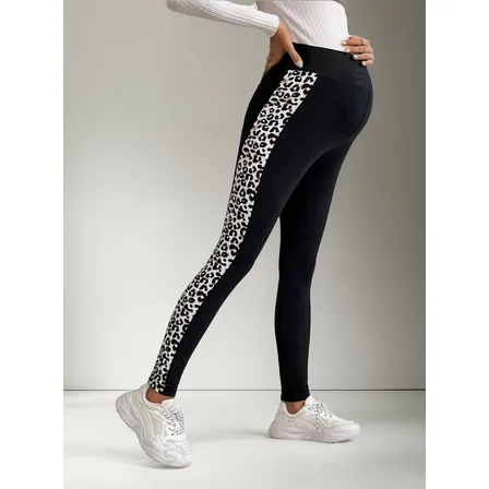 Maternal Leggings Franja Leopardo