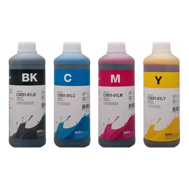 Kit 4 L Tinta Inktec C5051 Compatible Con Canon Base Agua