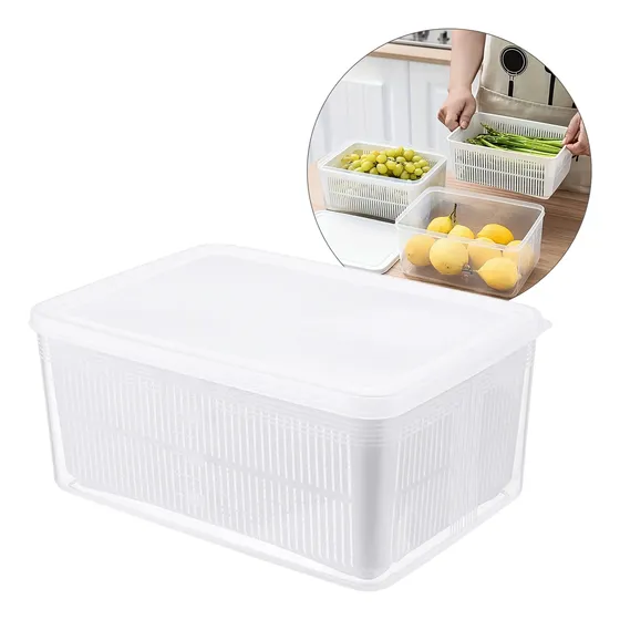 Contenedor Hermetico Plastico Escurridor Heladera Cocina