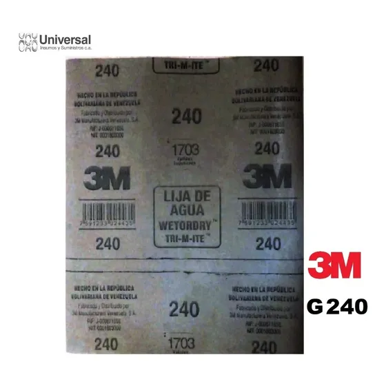 Lija 3m Grano # 240 |  Original  | (8 Pack)