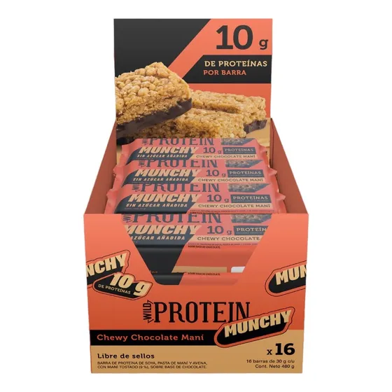 Barritas De Proteína 10g Munchy Chocolate Maní Wild Foods