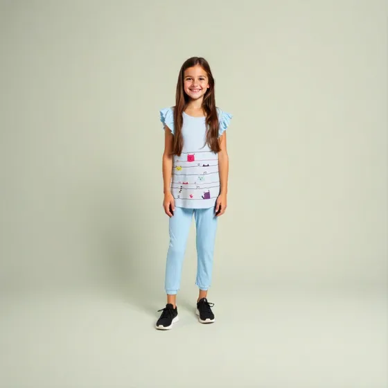 Set Conjunto Calza Leggins Con Remera Blusa
