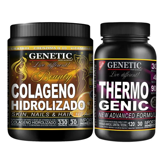 Colágeno Beauty Resveratrol Q10 Quemador Thermogenic Genetic Sabor Naranja