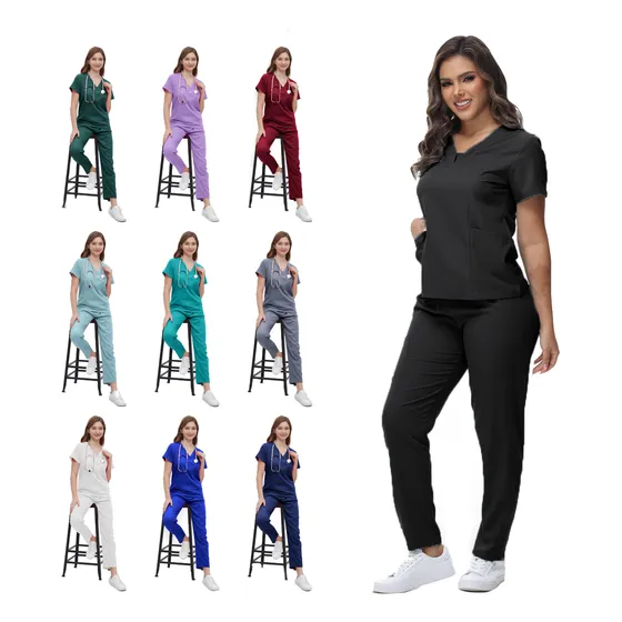 Pijama Quirúrgica Corte Recto Con Bolsas Para Dama Uniforme