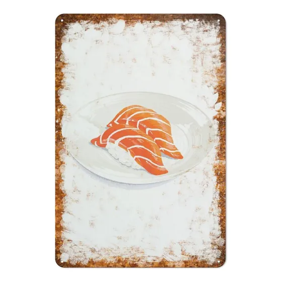 Sushi Salmon Para Amante Regalo Casa Este Letrero Lata Una