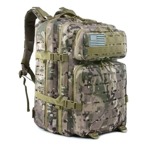 Mochila Táctica Cordura 45 Litros Sistema Molle Aventureros Color Multicam