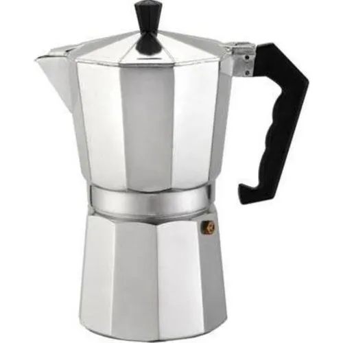 Cafetera italiana Moka de aluminio pulido, 3 tazas