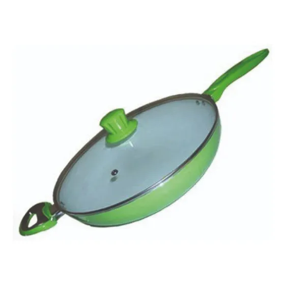 Wok Cuori 30cm Antiadherente Con Tapa Apto Todo Fuego Verde