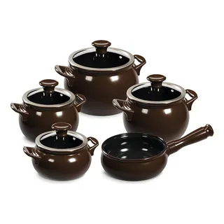 Conjunto De Panelas New Premiere Joy 5 Pcs - Chocolate - Ceraflame Conjunto De Panelas New Premiere Joy 5 Pcs - Chocolate - Ceraflame