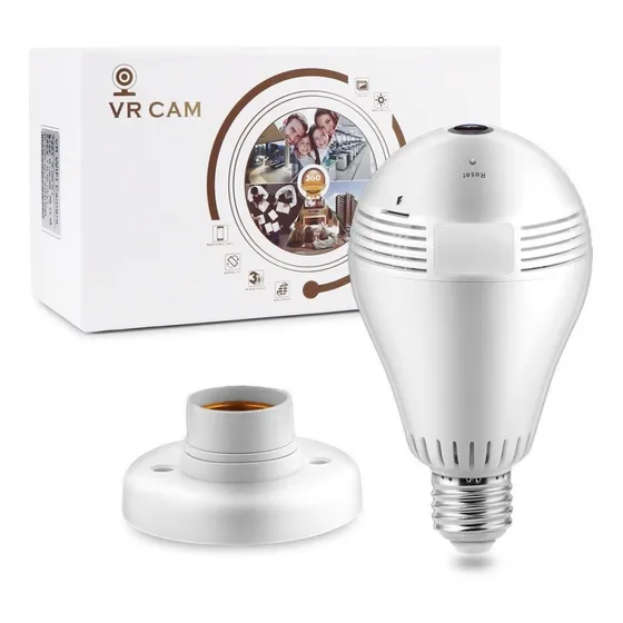 Cámara De Seguridad Ip Wifi Bombillo Espia 360 Full Hd Vr380