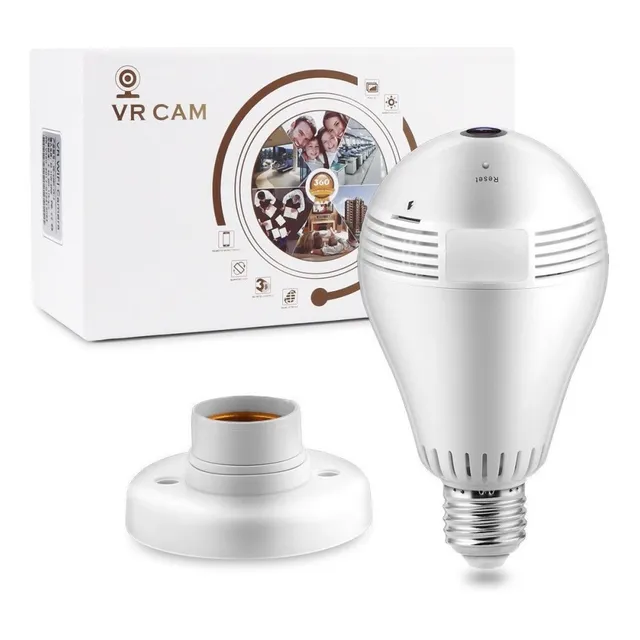 Cámara De Seguridad Ip Wifi Bombillo Espia 360 Full Hd Vr380