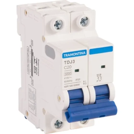 Minidisjuntor Tdj3-2c20 2p 20a 3ka Tramontina