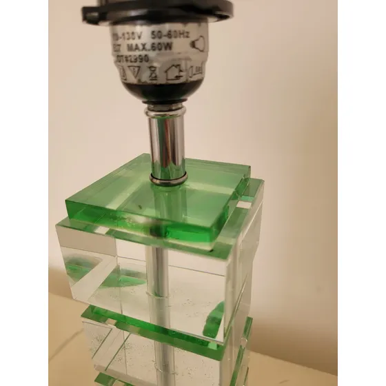 Lampara De Mesa Con Base De Cristal