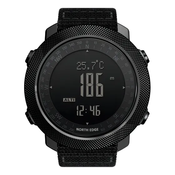 Relógio de pulso digital North Edge Apache com corria de náilon cor preto