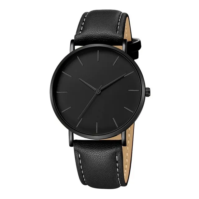 Reloj Hombre Negro Elegante Cuero