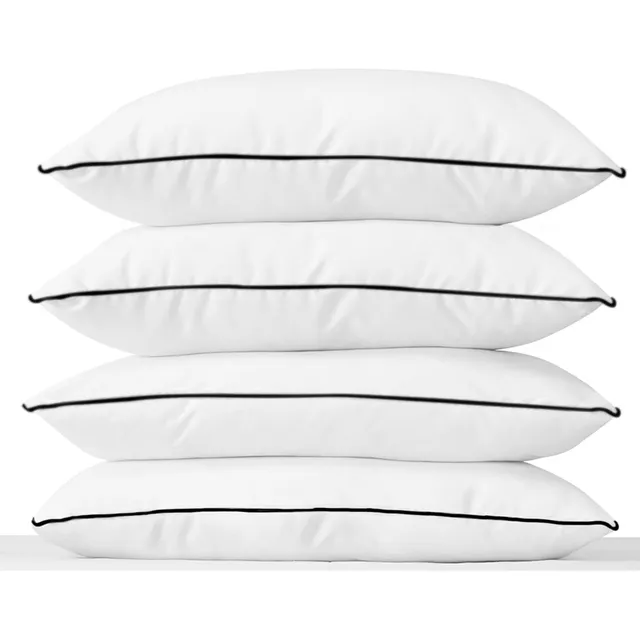 Set De 4 Almohadas Alvana King Size 51x91cm Suave Esponjosa Color Bies Negro