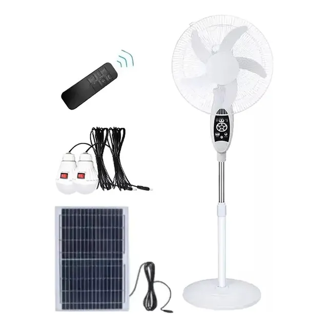 Ventilador De Mesa Recargable 16 Pulgadas Con Pedestal Ledon