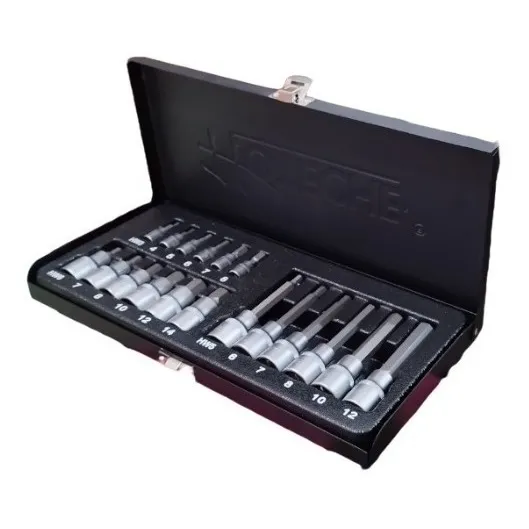 Caja Dados Allen Macho 1/2 Y 1/4 PuLG Corto Y Largo 18 Pzas