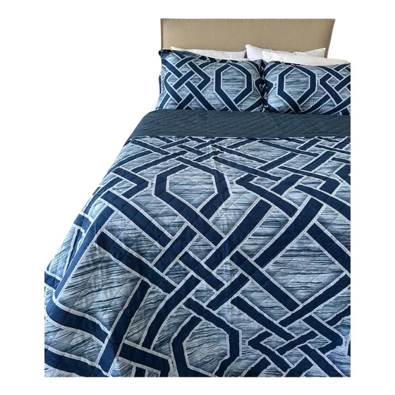 Cubrecama Quilt Cover 2 1/2 Queen Reversible 2 Fundas Hotel