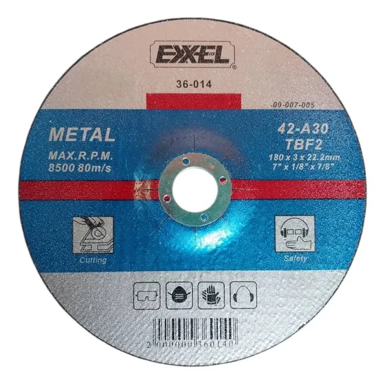 Disco C/metal 7  X 1/8  X 7/8  Marca Exxel (concovo) X2 Unid