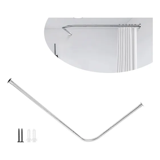 Barra Extensible Cortina De Ducha De Esquina En L 100-160cm