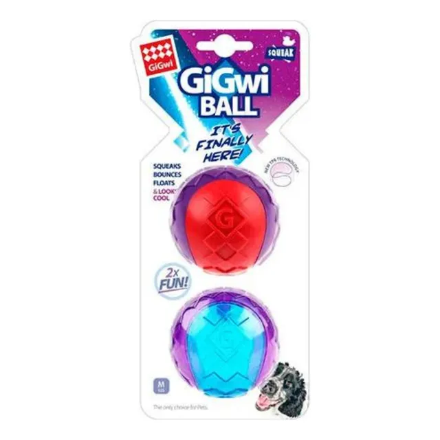 Pelota Para Perros Gigwi Ball Squeaker Medium X2 Resistente