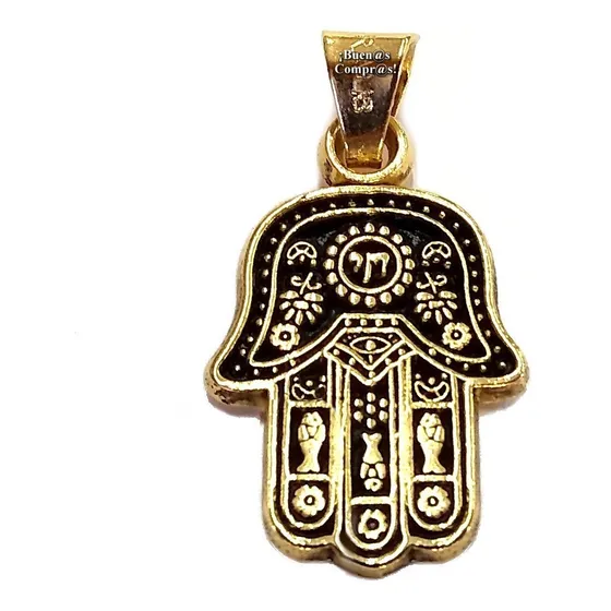 Poderoso Amuleto Mano De Fatima En Chapa De Oro - 2.8 Cm