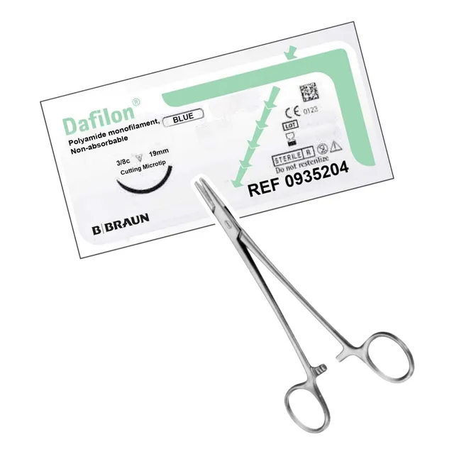 Pinza Porta Aguja + Hilo Sutura Equipo Mèdico
