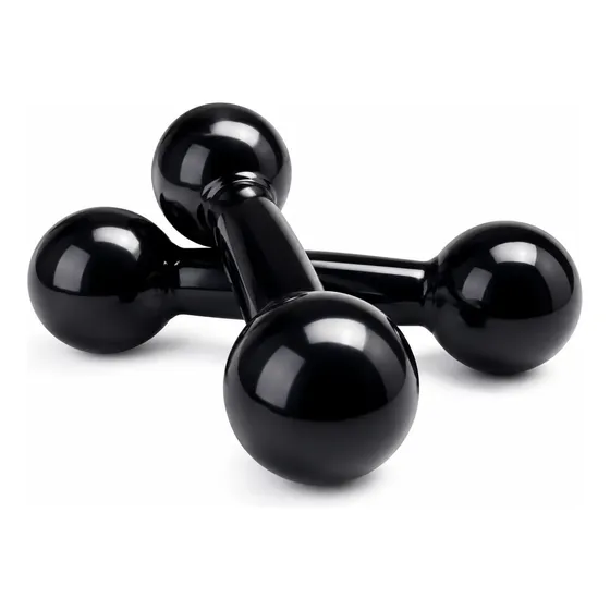 Par De Halter 2kg Bola Emborrachado Preto Halteres 2 Quilos