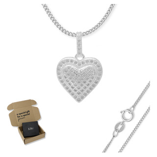 Cadena De Plata 925 Con Dije De Corazón Zirconia Para Mujer Cadena De Plata 925 Con Dije De Corazón Zirconia Para Mujer