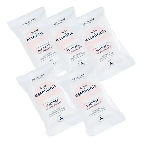5 Jabón En Barra Aclarador Glow Essentials Oriflame