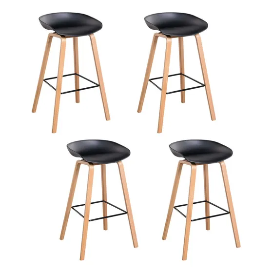 Set X4 Banqueta Alta Tabourete Asiento Para Barra Bar Shell