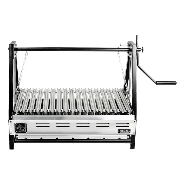 Hobby Grill Asador De Carbón Acero Inox Pampa Ii Empotrable Color Plateado