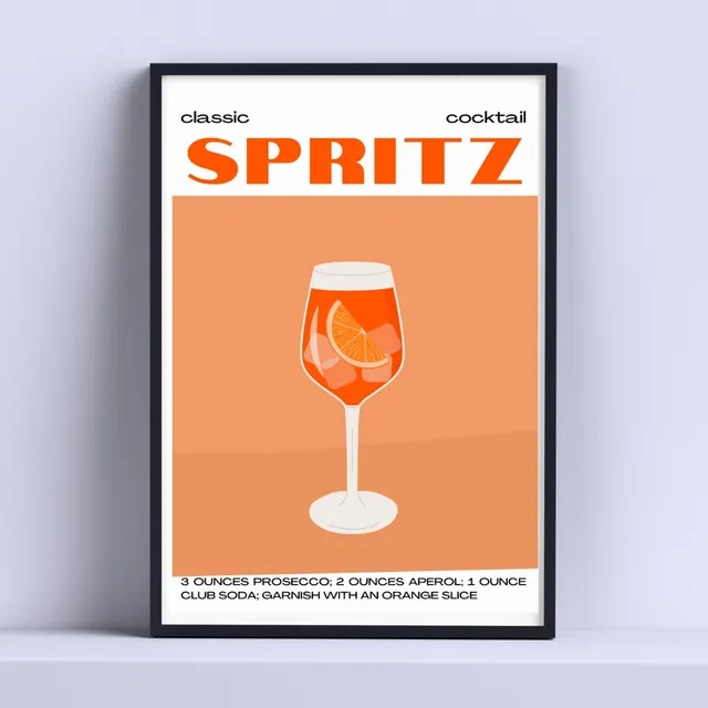 Cuadro Aperol Spritz Recetas Tragos 30x40cm List P Colgar