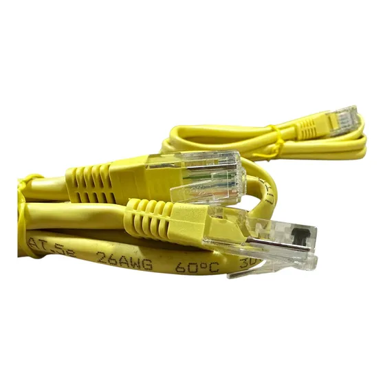 Kit 10 Unidades - Patch Cord Cat5e 1 Metro Amarelo