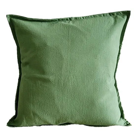 Funda Almohadon Lienzo Tusor 40x40 Cm 2 Unidades Color Verde