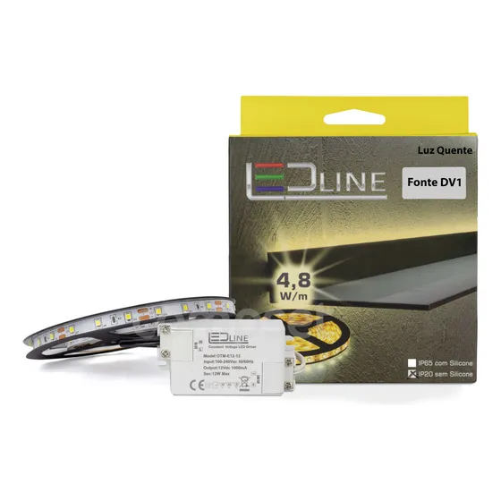 Fita Led Para Moveis Com Fonte 5m Adesiva Luz Quente / Fria