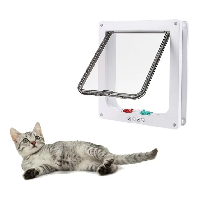 Abs Blanco 4-way Magnética Con Llave Gato Gatito Perro Puert