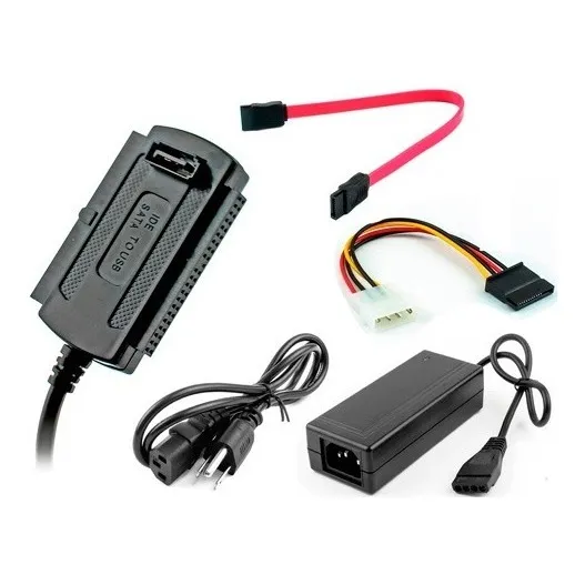 Adaptador conversor Usb 2.0 Hd para Ide Sata Source 3 en 1, color negro