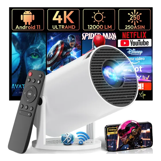 Proyector Profesional 4k Hd Android 11 Wifi6 1080p 12000 Lm