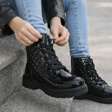 Bota Feminina Coturno Cano Curto Juvenil Botina Inverno