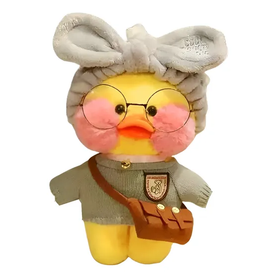 Pato De Pelúcia Lalafanfan Tik Tok Fofo 30cm Com Acessórios