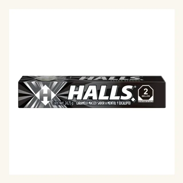 Caramelo Macizo Halls Sabor A Menta Y Eucalipto 24.75 G