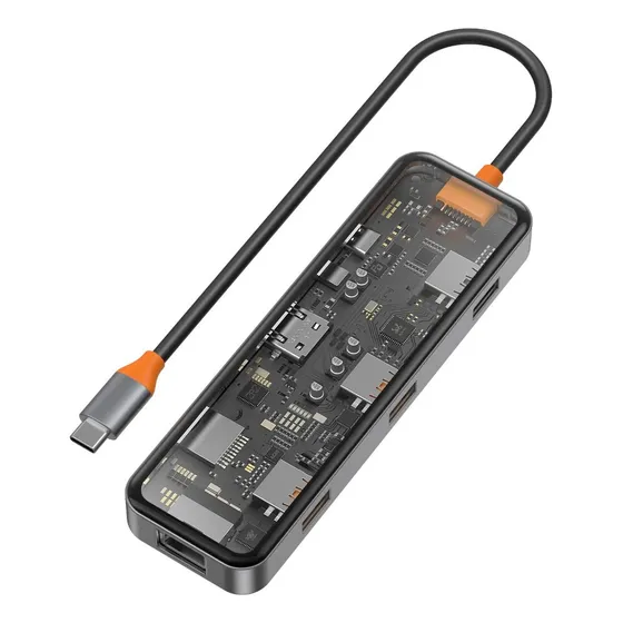 Wiwu Cb008 Cyber Hub 8 In 1 - Hub Usb-c Tapa Transparente 8