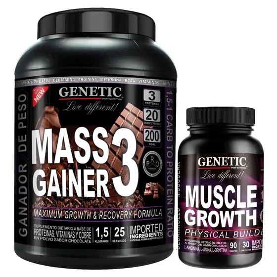 Aumento Masa Muscular Mass Gainer 1,5 Kg Muscle Max Genetic
