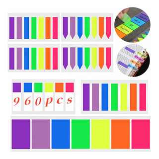 960 Piezas Notas Adhesivas, Tipo Post-it, 7 Colores, 7set 960 Piezas Notas Adhesivas, Tipo Post-it, 7 Colores, 7set